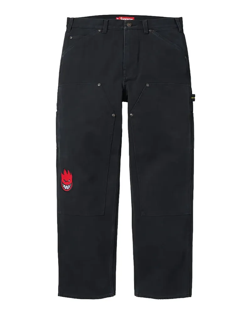 Supreme Being x Spitfire® Double Knee Painter Hose - Schwarz Schwarz