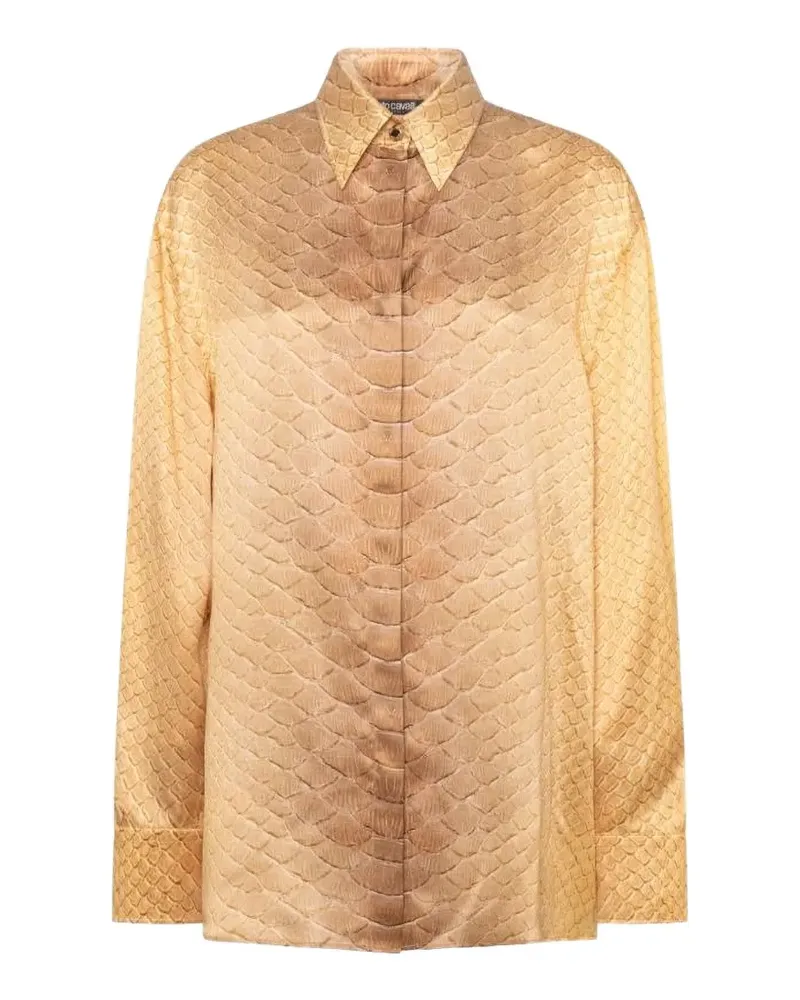Roberto Cavalli snake-print shirt - Nude Nude