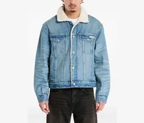 90s Sherpa-Jeansjacke - Blau