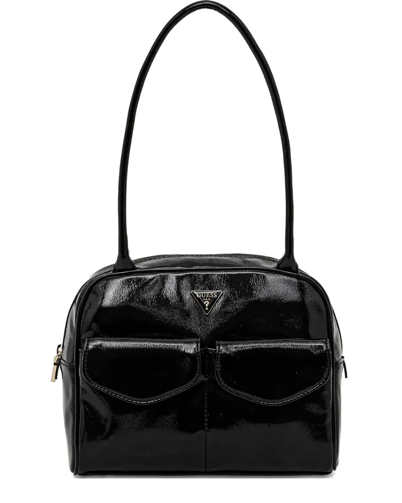 Guess Schultertasche aus Lackleder - Schwarz Schwarz