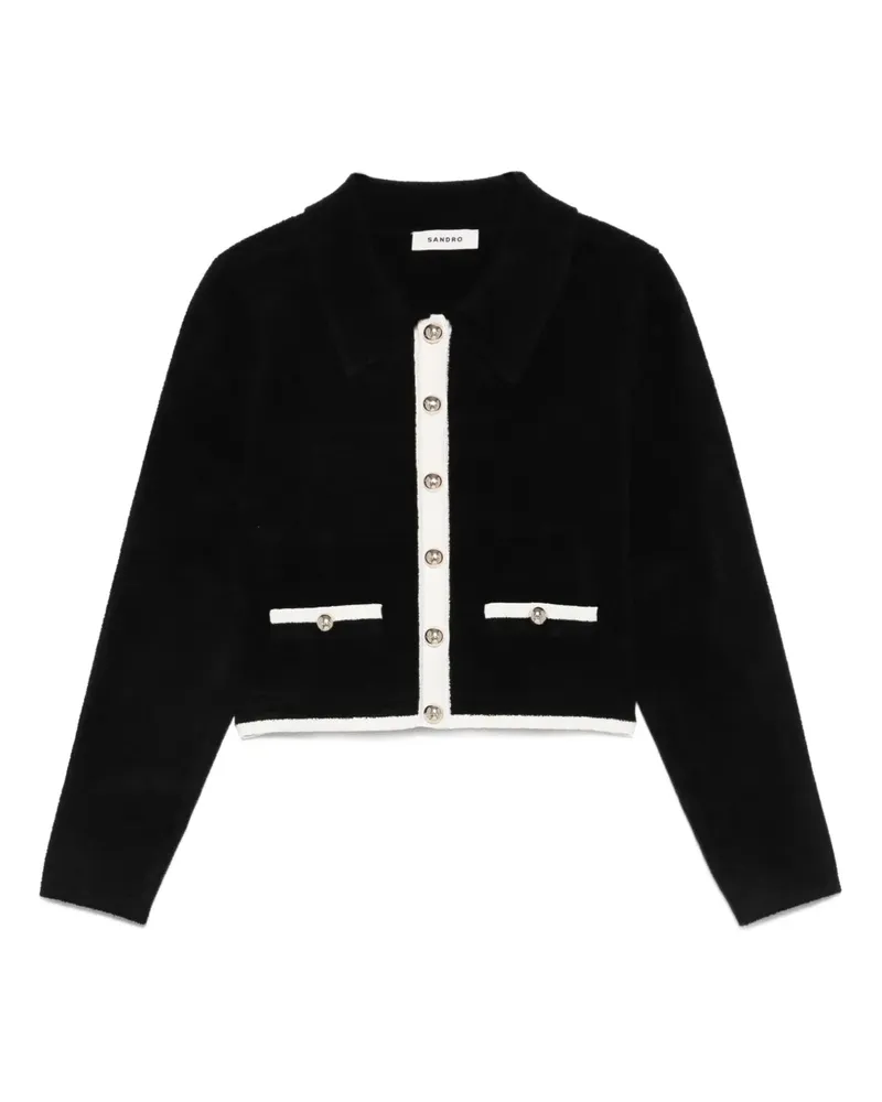 Sandro Cardigan mit aufgesetzter Tasche - Schwarz Schwarz