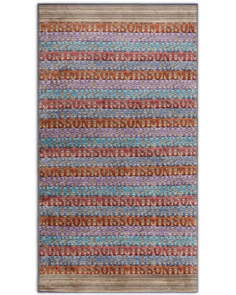 Missoni Home Blake Badetuch mit Logo-Streifen - Blau Blau