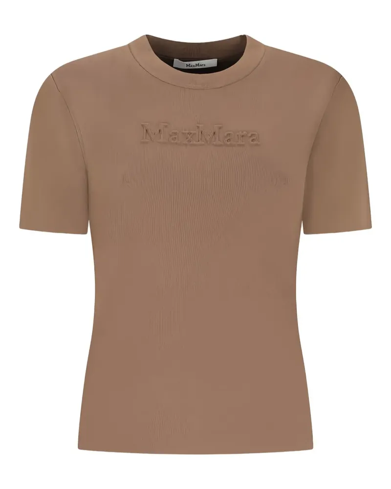 Max Mara Adelio T-Shirt mit Logo-Prägung - Braun Braun