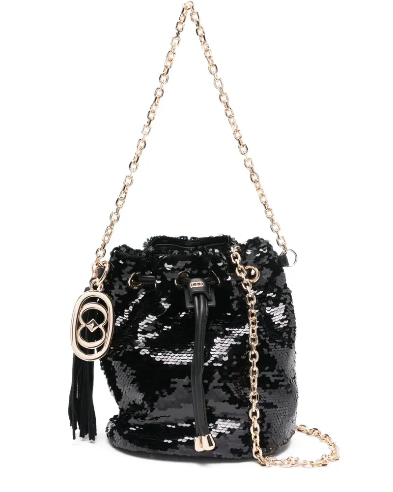 LA CARRIE Night Edition sequined bucket bag - Schwarz Schwarz