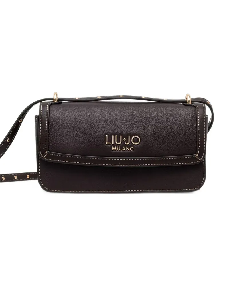Liu Jo logo-plaque studded-strap shoulder bag - Braun Braun