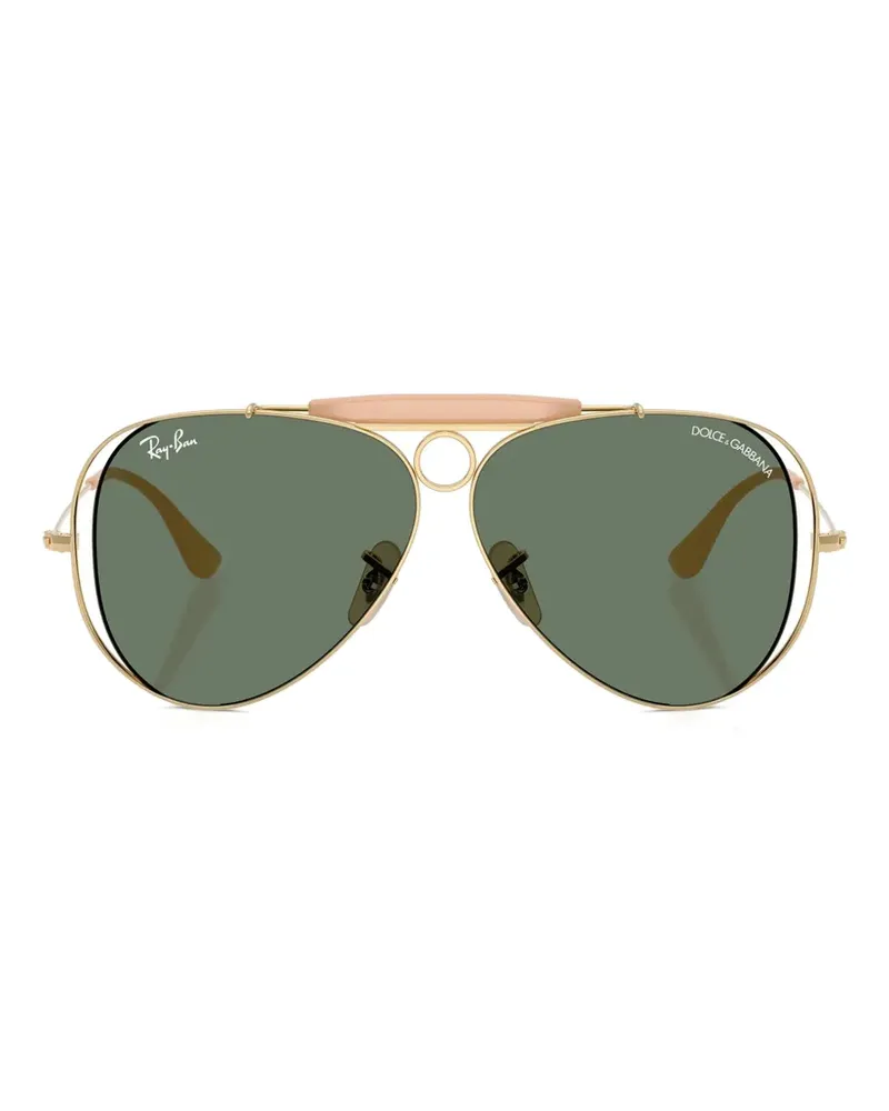 Ray Ban x Dolce & Gabbana Sonnenbrille mit Brauensteg - Gold Gold