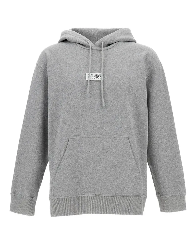Maison Margiela Gerippter Hoodie mit Vordertasche - Grau Grau