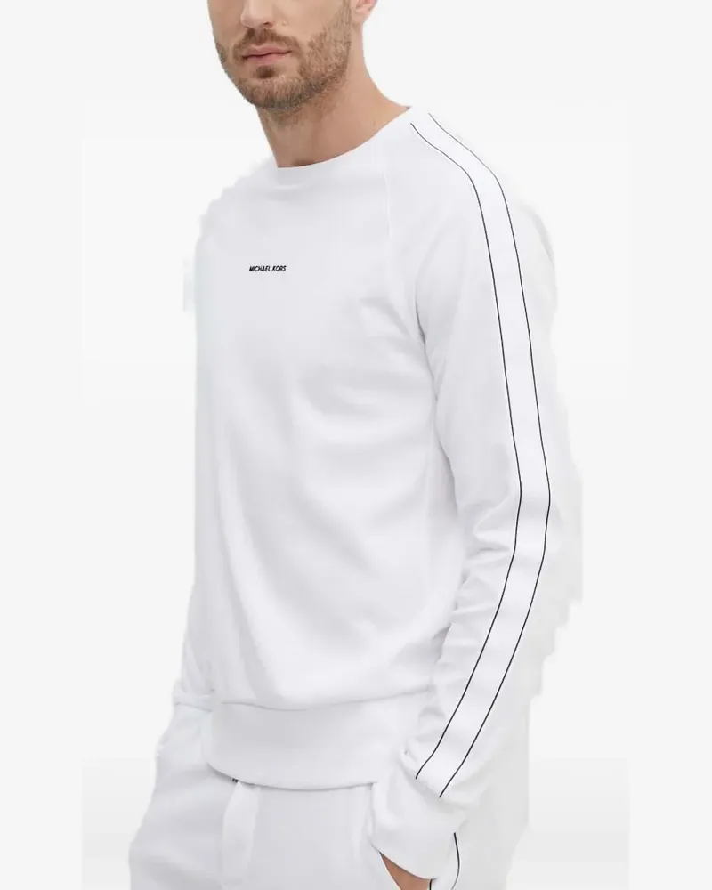Michael Kors logo-print side-stripe sweatshirt - Weiß Weiß