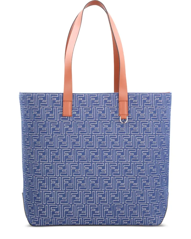 Fendi Mittelgroße Tote Bag mit FF-Jacquardmuster - Blau Blau