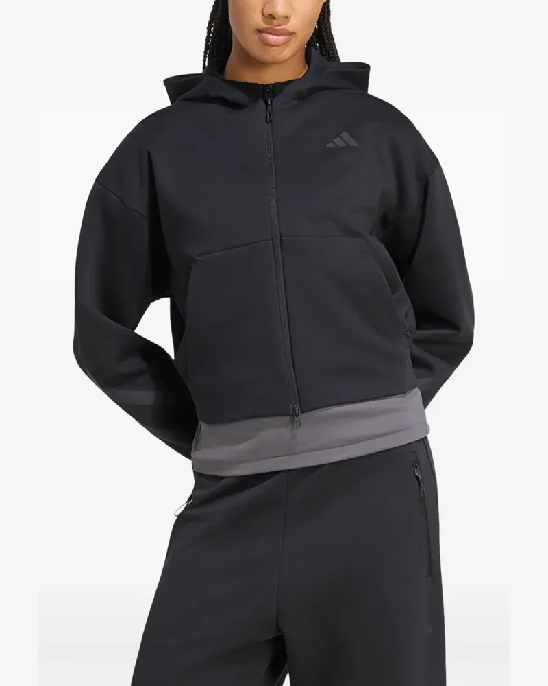 adidas Z.N.E. Kapuzenjacke mit Logo-Print - Schwarz Schwarz