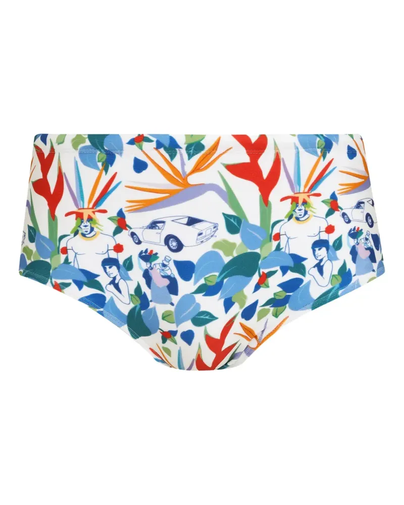 Amir Slama floral-print swimming trunks - Weiß Weiß