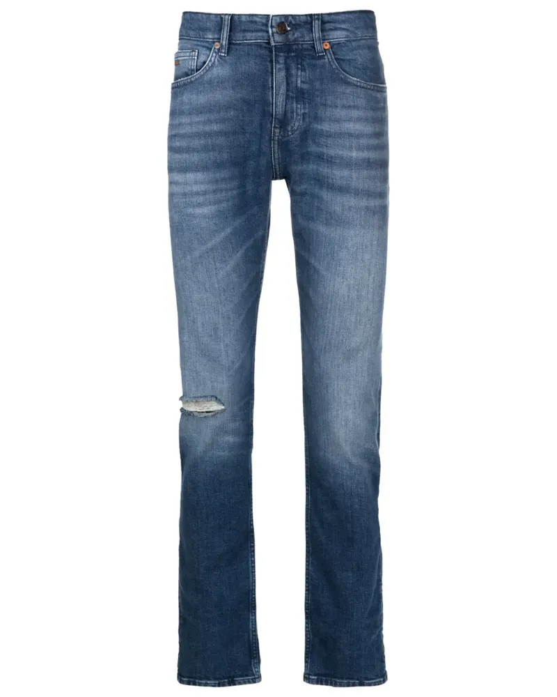 HUGO BOSS Slim-Fit-Jeans im Distressed-Look - Blau Blau
