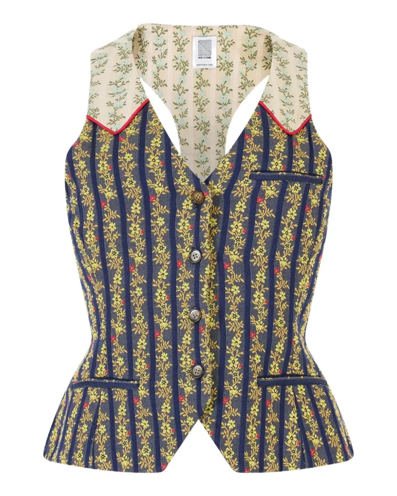 Rosie Assoulin Top mit Blumen-Print - Blau Blau