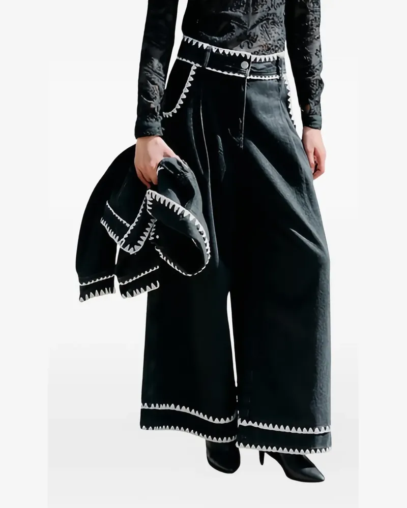 FARM Rio Jeans mit gehäkelter Stickerei - Schwarz Schwarz