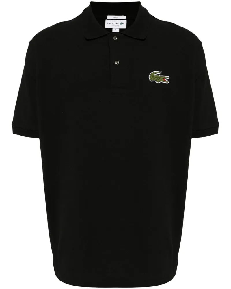Lacoste Poloshirt mit Logo-Applikation - Schwarz Schwarz