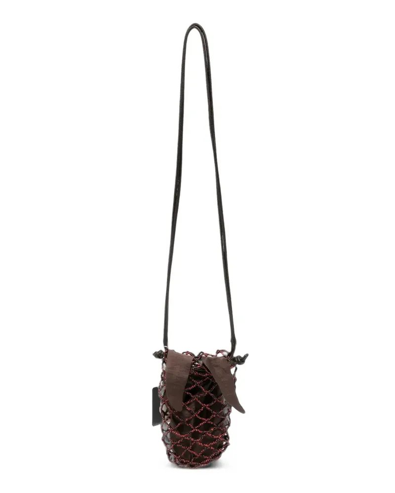 CORDERA beaded-overlay drawstring shoulder bag - Braun Braun