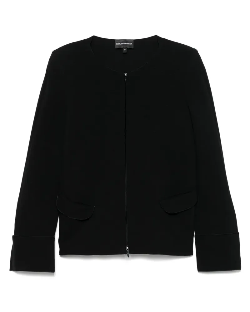 Emporio Armani Gerippte Jacke - Schwarz Schwarz