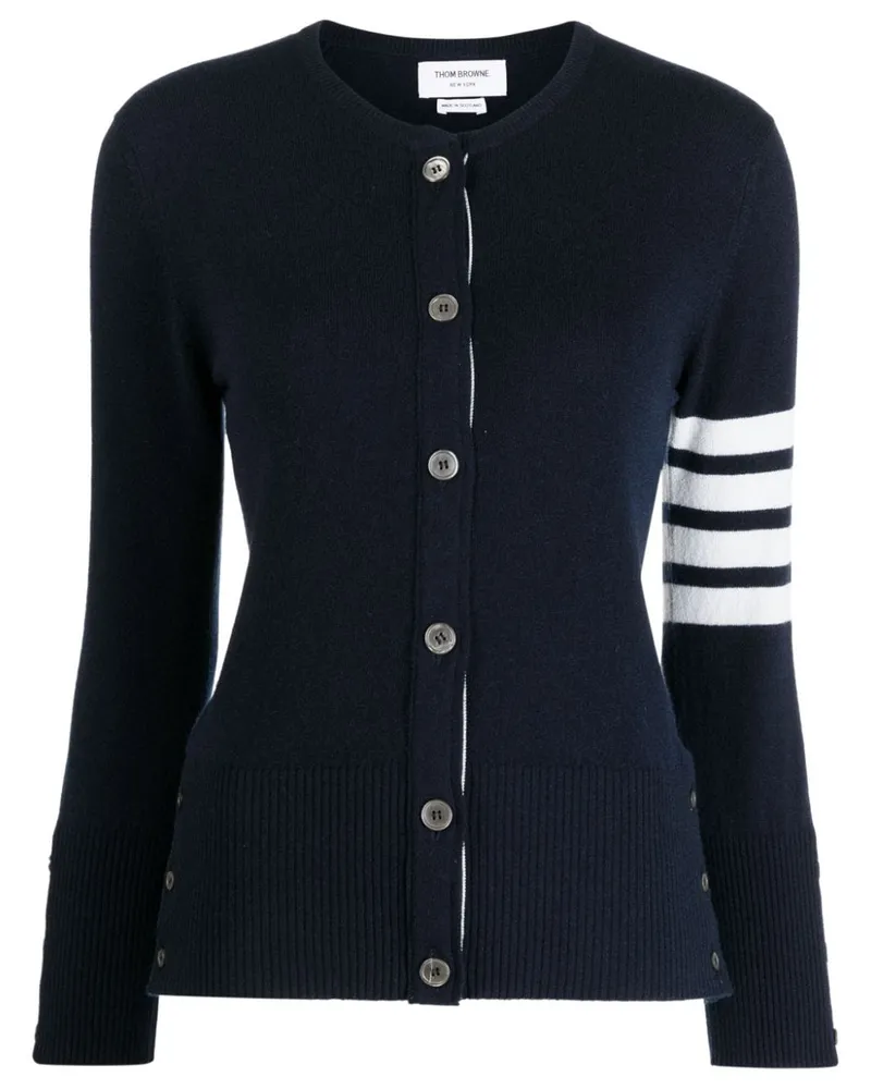 Thom Browne Kaschmircardigan mit gestreiftem Ärmel - Blau Blau