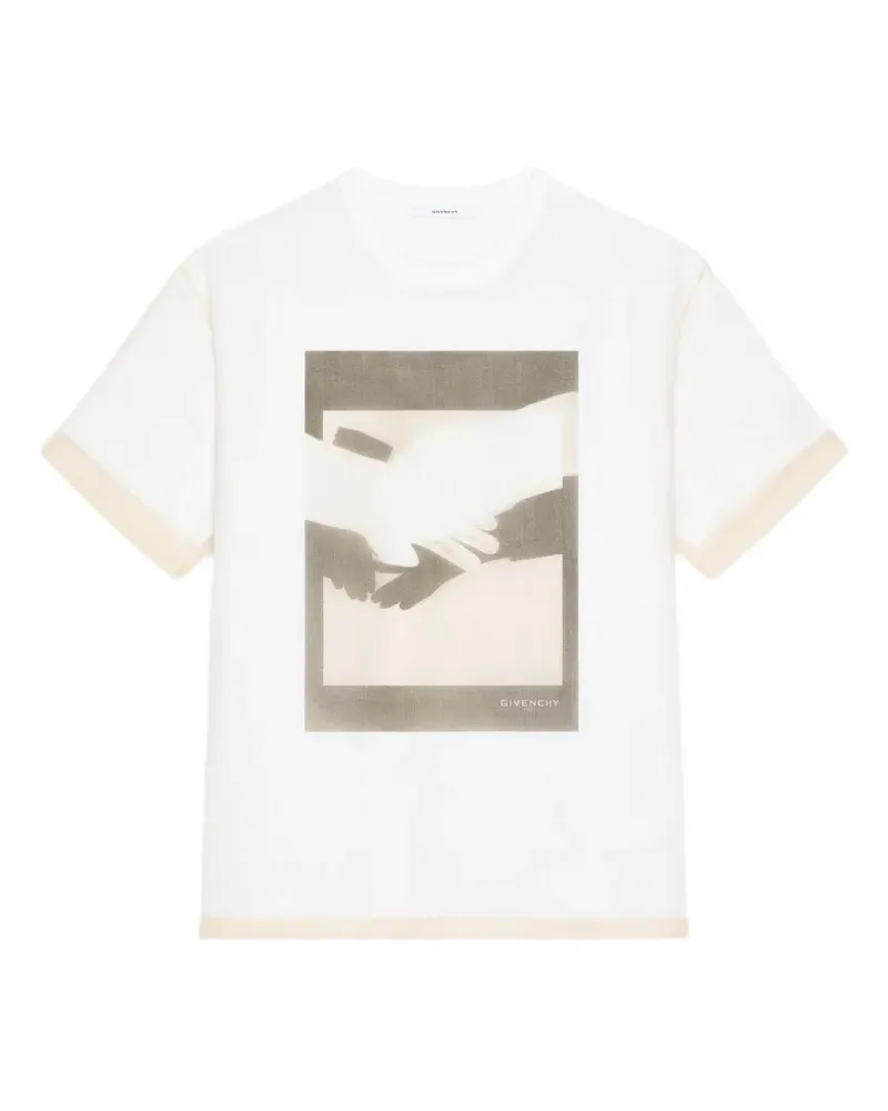 Givenchy graphic-print layered-trim T-shirt - Weiß Weiß
