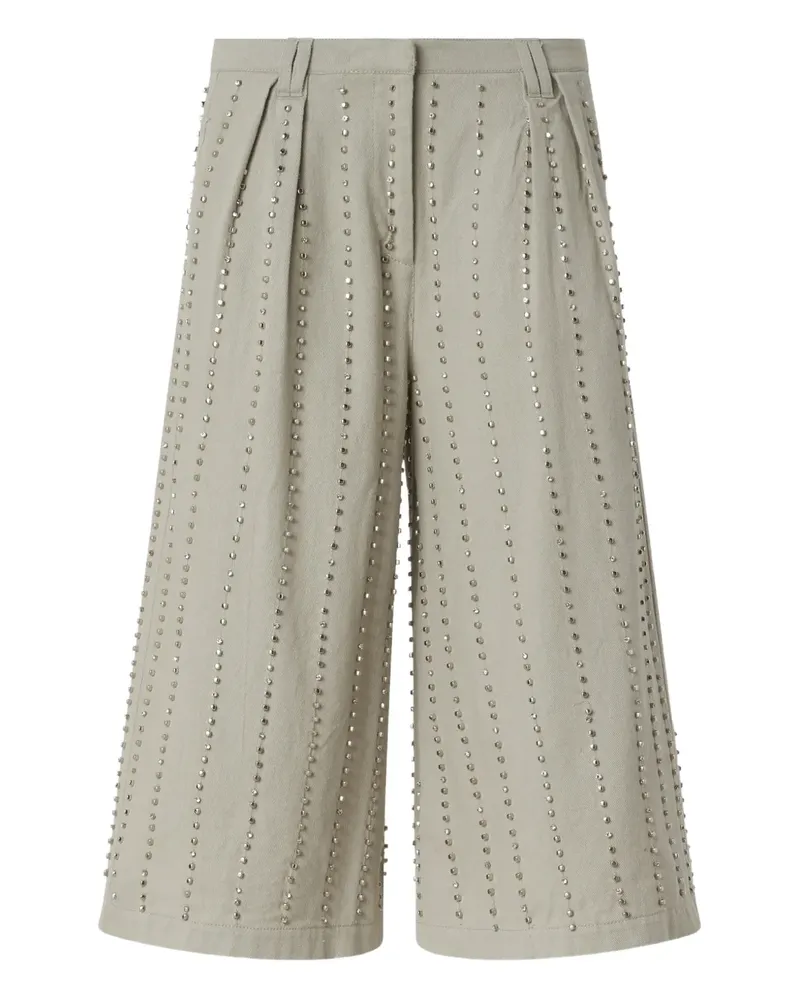 Pinko embellished cropped trousers - Grau Grau