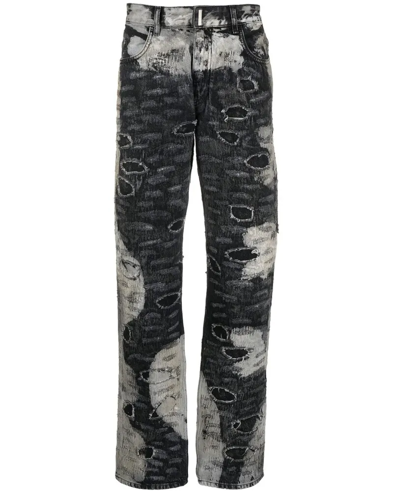 Givenchy Gerade Hose im Distressed-Look - Schwarz Schwarz