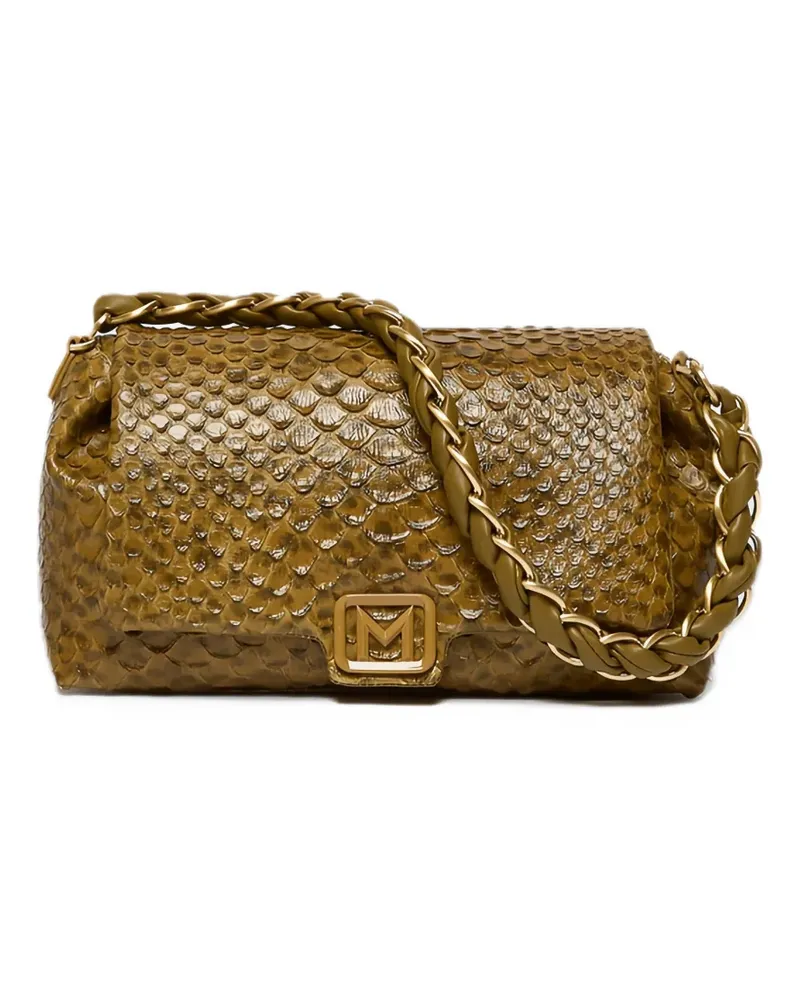 MARELLA medium Le Muse snake-effect braided-strap tote bag - Grün Grün