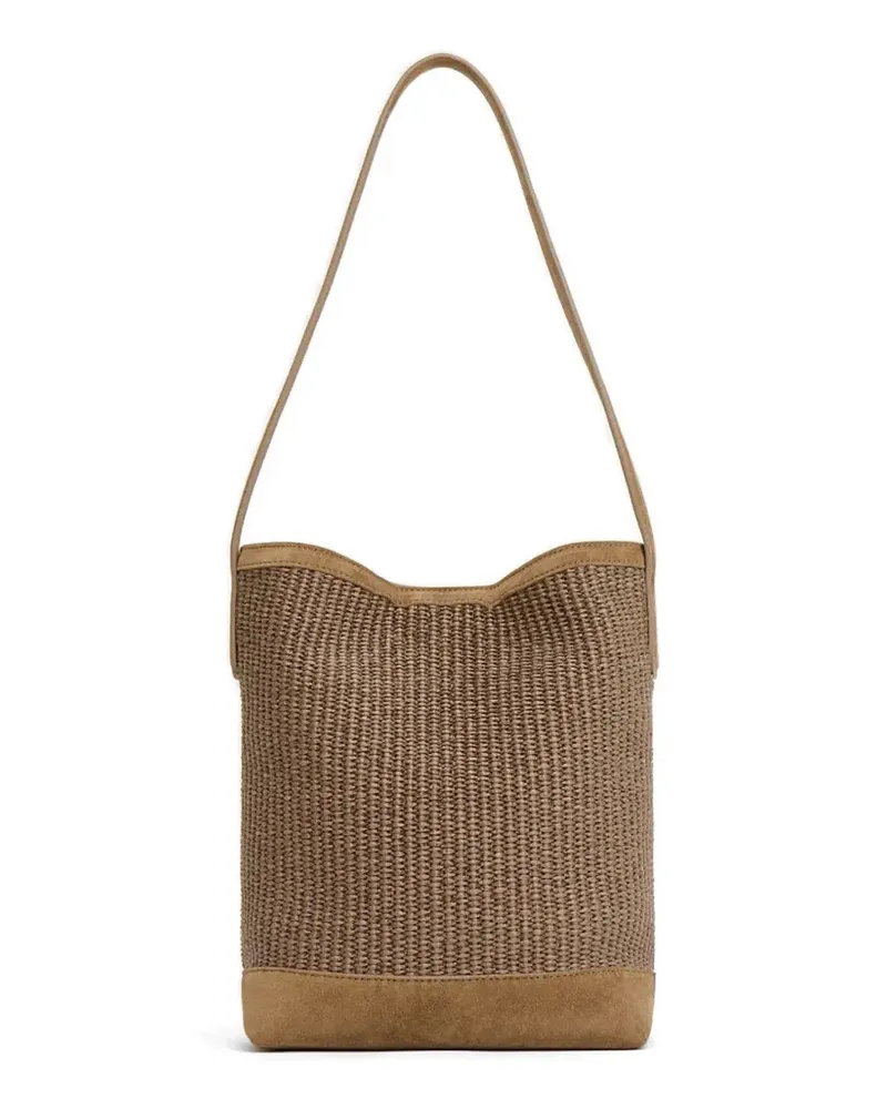 Mansur Gavriel small Everyday Cabas leather-trim tote bag - Braun Braun