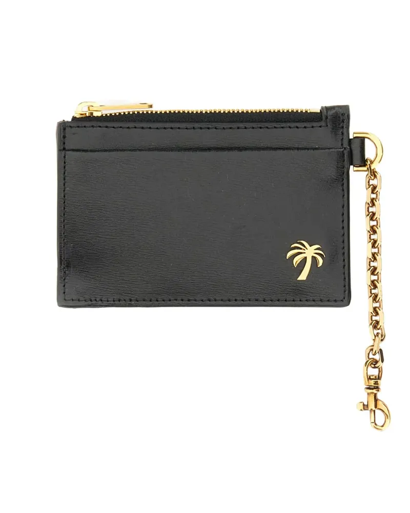 Palm Angels leather cardholder - Grau Grau