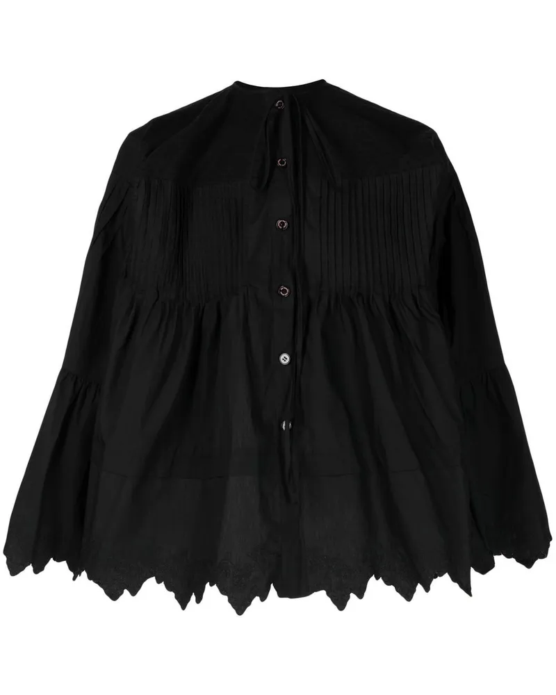 Natasha Zinko Bluse mit Schleifenverschluss - Schwarz Schwarz