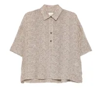 Poloshirt mit Punkte-Print - Nude