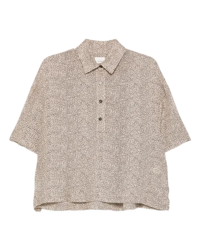 ALYSI Poloshirt mit Punkte-Print - Nude Nude