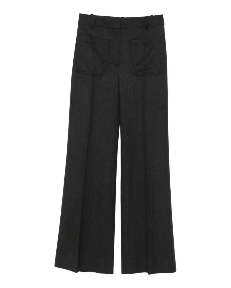 Victoria Beckham flannel wide-leg trousers - Grau Grau