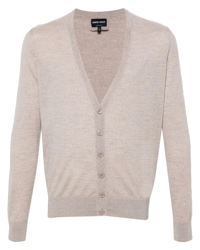 Giorgio Armani Cardigan mit V-Ausschnitt - Nude Nude