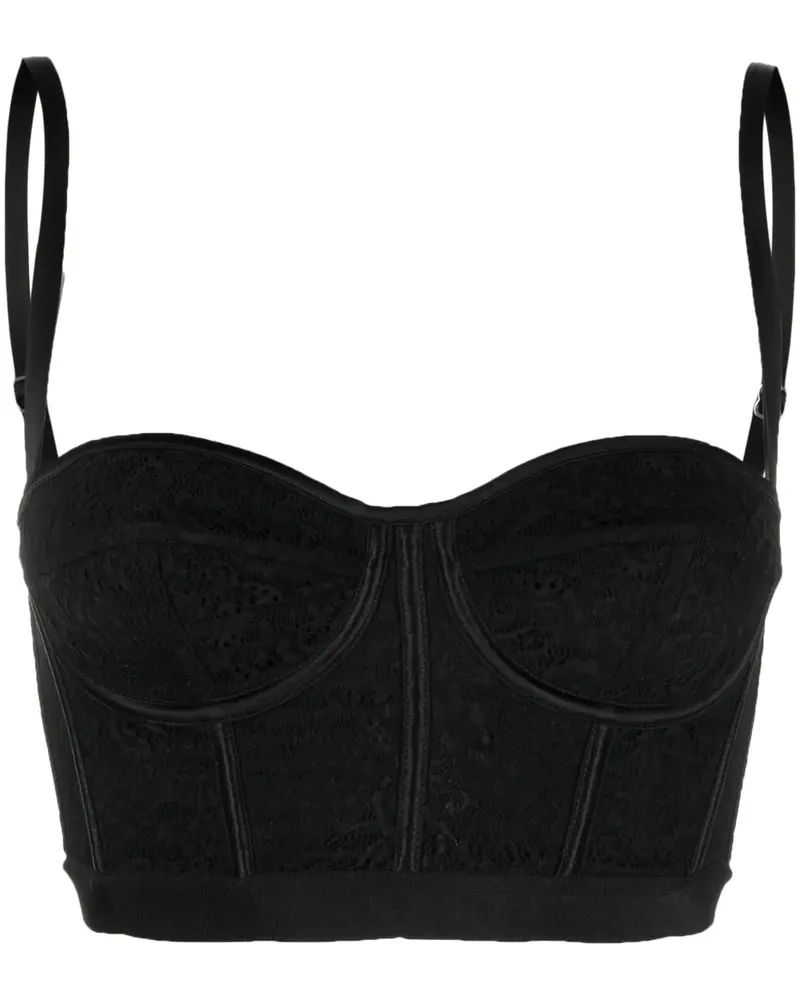 DEL CORE Bustier mit Spitzendetail - Schwarz Schwarz
