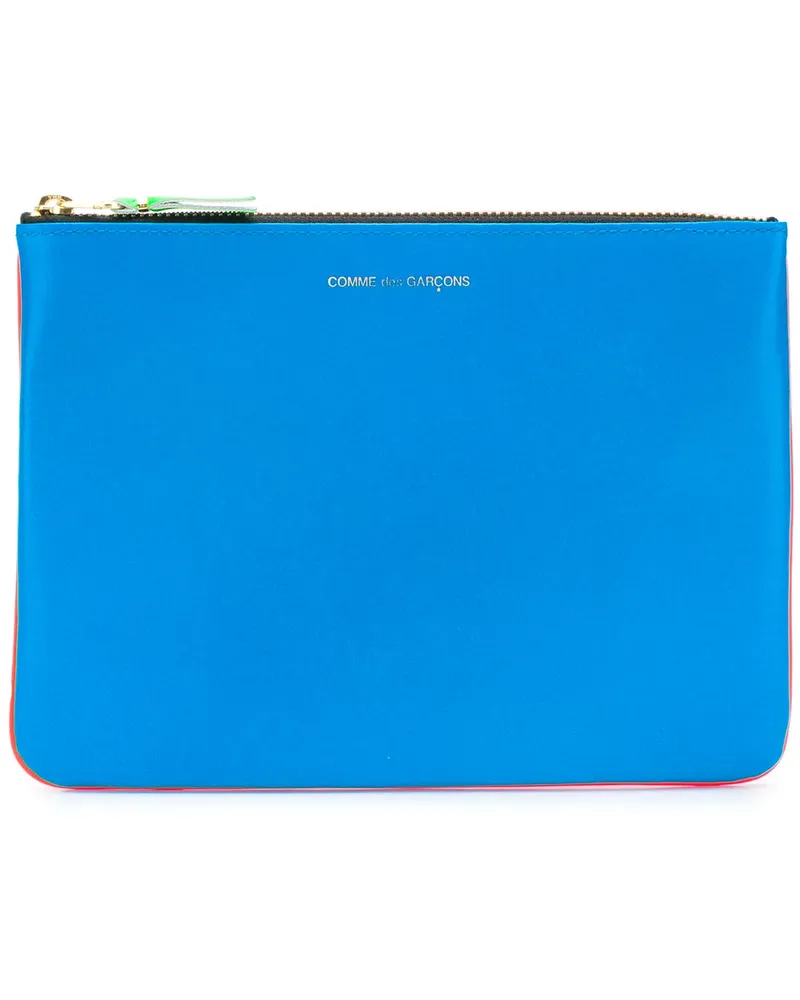 Comme des Garçons Portemonnaie in Colour-Block-Optik - Blau Blau