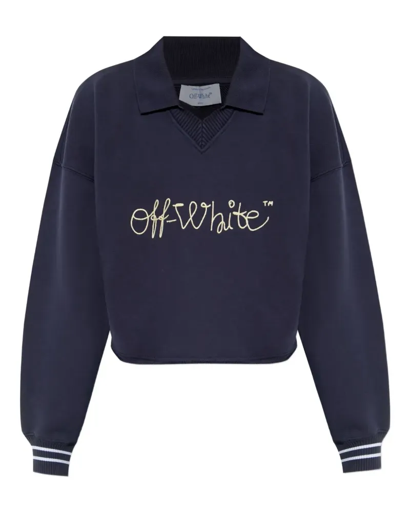 OFF-WHITE Polo-Sweatshirt mit Logo-Stickerei - Blau Blau