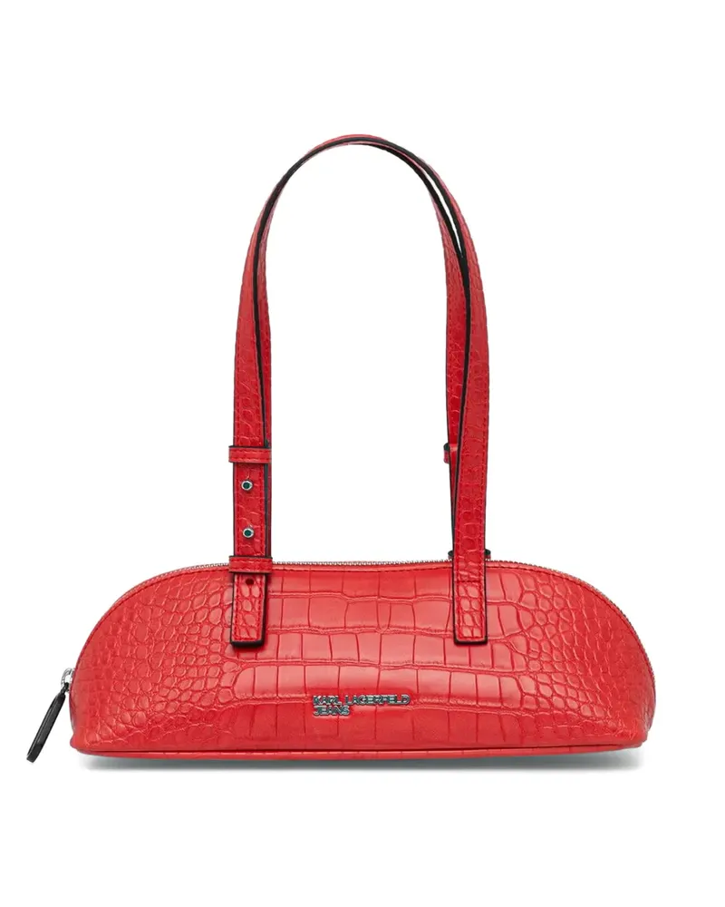 Karl Lagerfeld croc-effect logo-plaque tote bag - Rot Rot