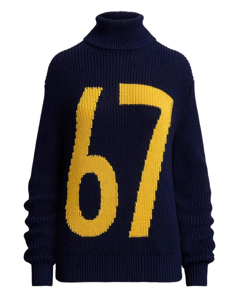 Ralph Lauren Rollkragenpullover mit Intarsienmuster - Blau Blau
