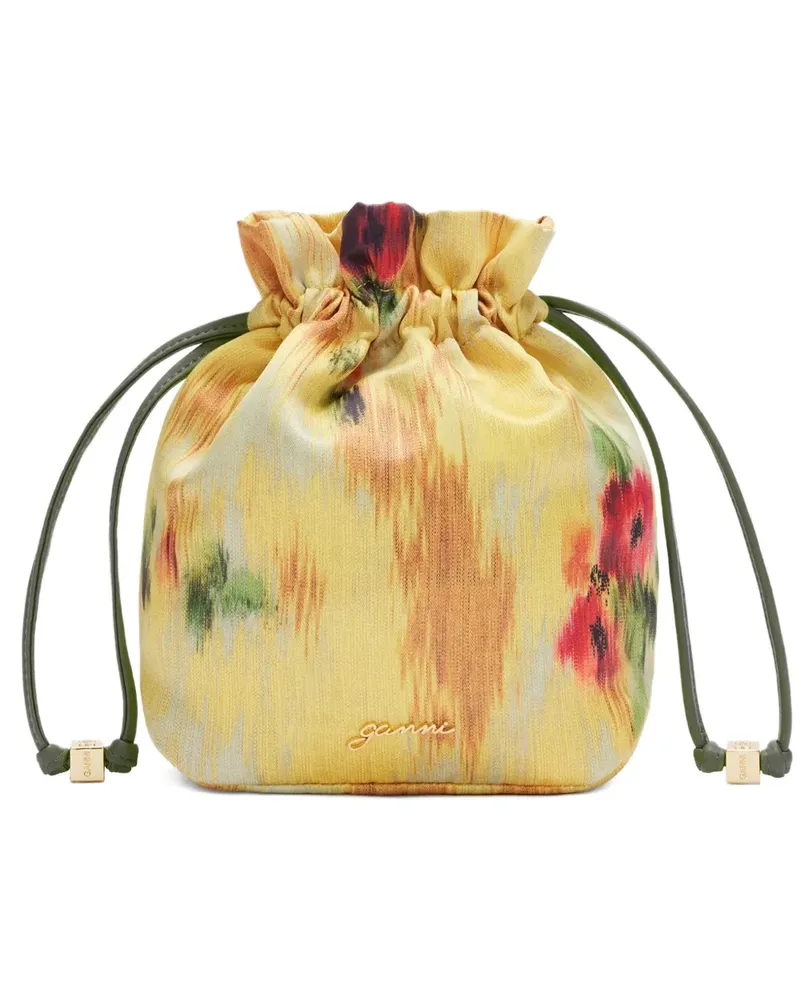 Ganni Geblümte Beuteltasche - Gelb Gelb