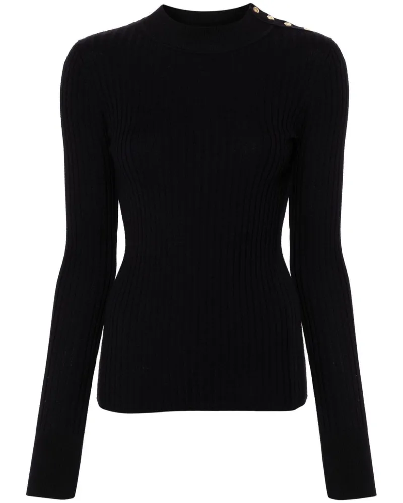 forte_forte Pullover mit geknöpfter Schulter - Blau Blau