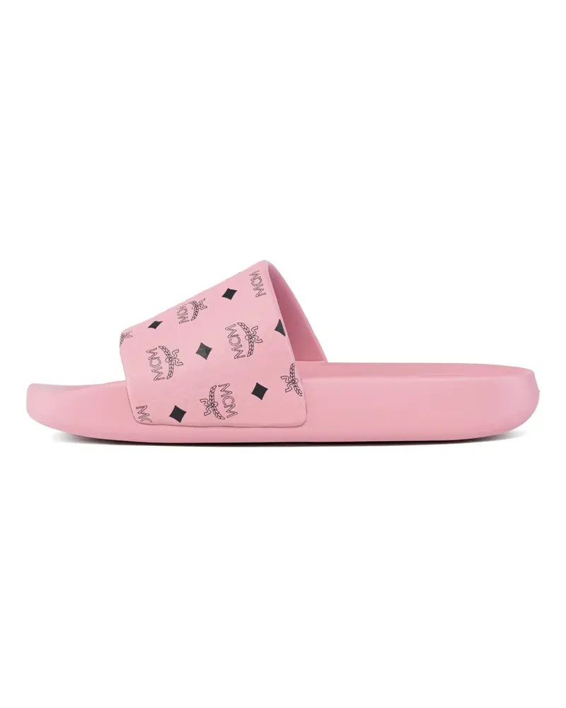 MCM monogram-print slides - Rosa Rosa