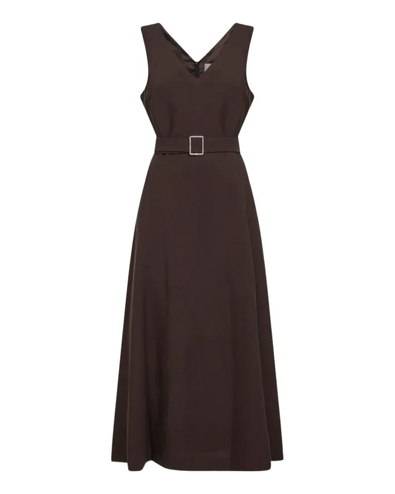 Blanca V-neck belted midi dress - Braun Braun