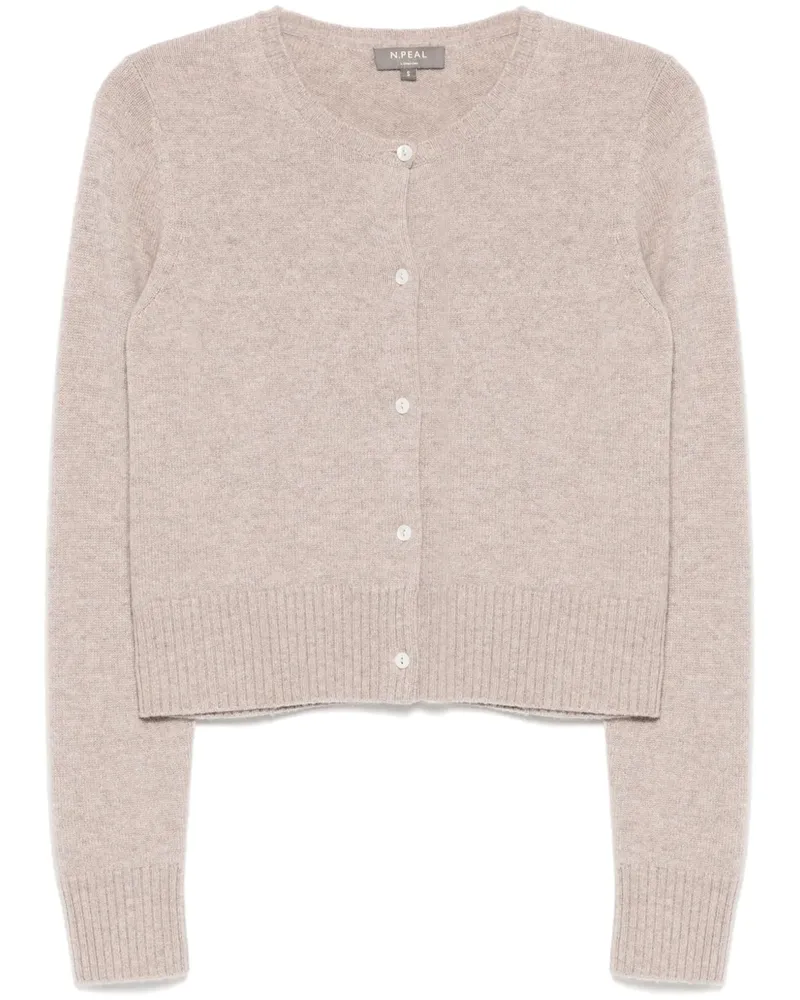 N.Peal Grob gestrickter Cropped-Cardigan - Nude Nude