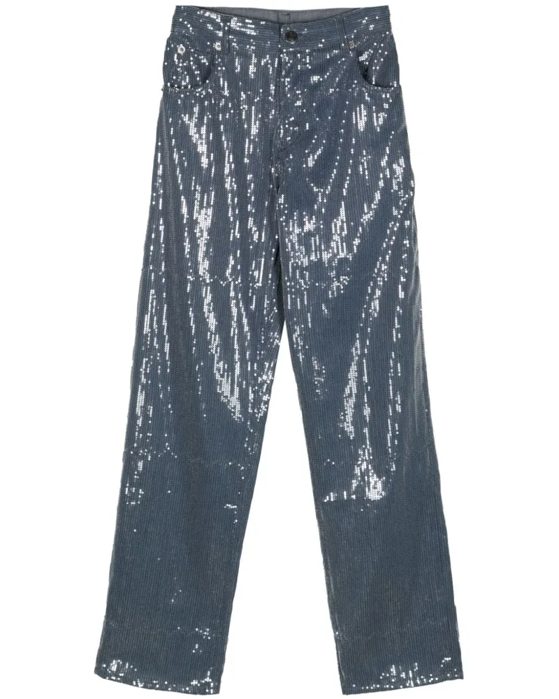 Charles Jeffrey Loverboy Gerade Jeans mit Pailletten - Blau Blau