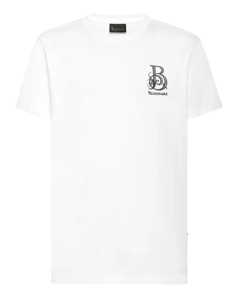 Billionaire T-Shirt mit Logo-Stickerei - Weiß Weiß