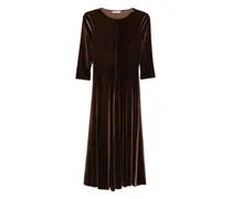 Midikleid aus Samt - Braun
