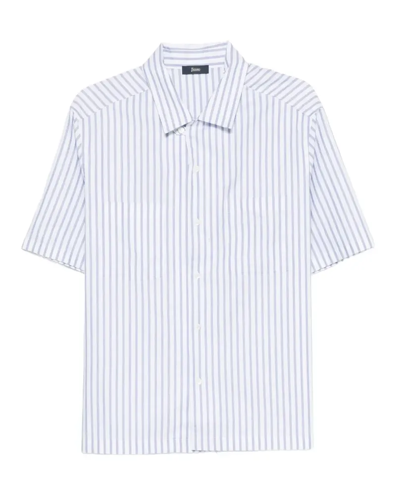Herno vertical-stripe short-sleeve shirt - Weiß Weiß