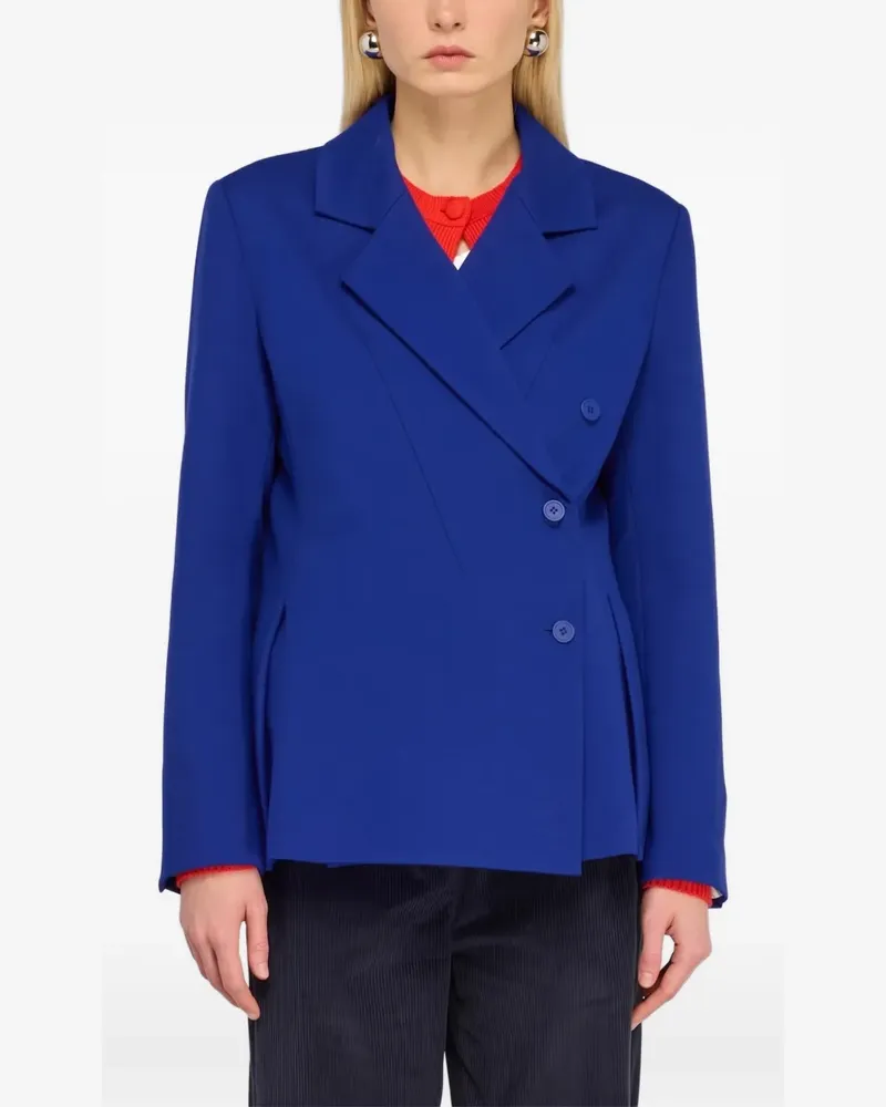 Semicouture Jorie double-breasted pleated-detail jacket - Blau Blau