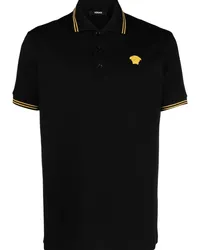 Versace Poloshirt mit Medusa Schwarz