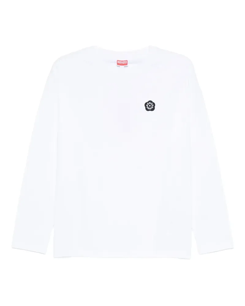 Kenzo Langarmshirt mit Blumenverzierung - Weiß Weiß